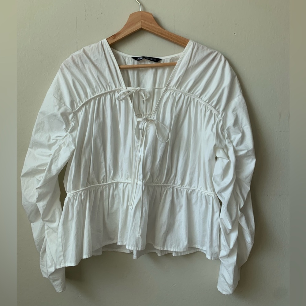 Zara Soft Cotton Tie Top